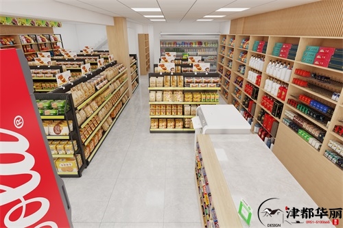 红寺堡江南学府超市设计装修方案鉴赏|红寺堡超市设计装修公司推荐