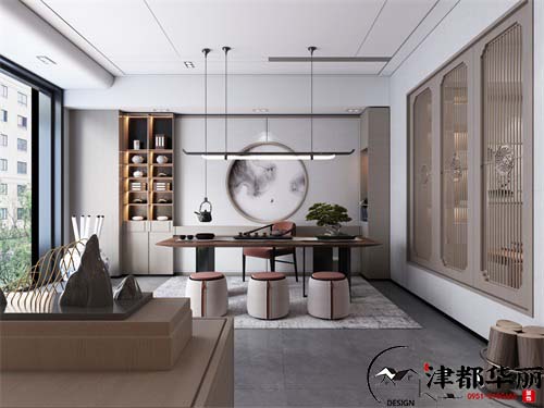 红寺堡悠然闲庭茶社设计方案鉴赏|红寺堡茶社设计装修公司推荐